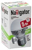 Лампа светодиодная  Navigator NLL-G45-5-230-4k-E27  (холодный свет, 5 Вт, 230В)
