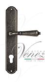 Дверная ручка Venezia на планке PL02 мод. Vignole (ант. серебро) под цилиндр